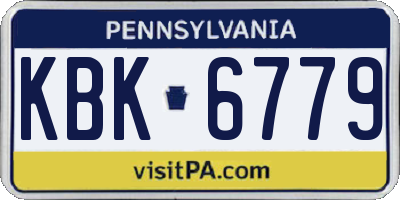 PA license plate KBK6779