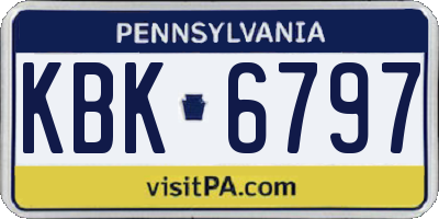 PA license plate KBK6797
