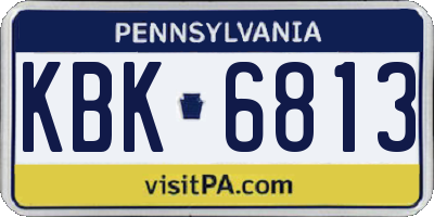 PA license plate KBK6813