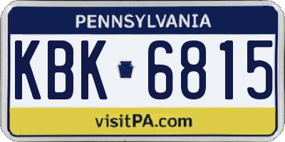 PA license plate KBK6815