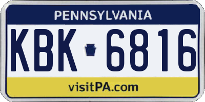 PA license plate KBK6816