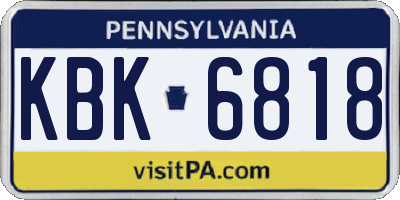 PA license plate KBK6818