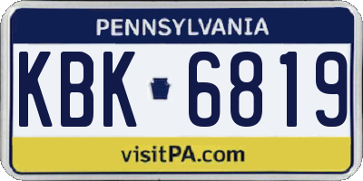 PA license plate KBK6819