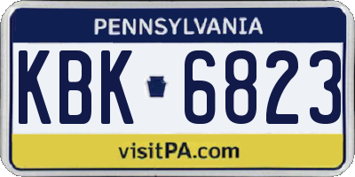 PA license plate KBK6823