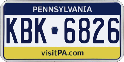 PA license plate KBK6826