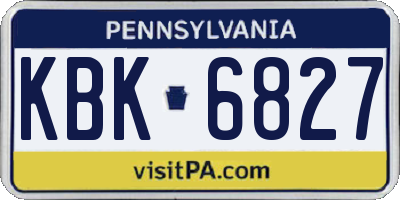 PA license plate KBK6827
