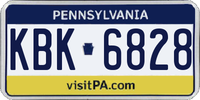 PA license plate KBK6828