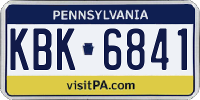 PA license plate KBK6841