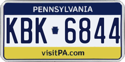 PA license plate KBK6844
