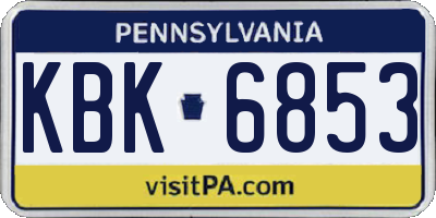 PA license plate KBK6853