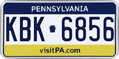 PA license plate KBK6856