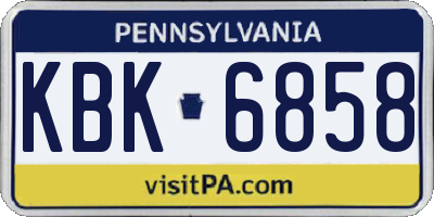 PA license plate KBK6858