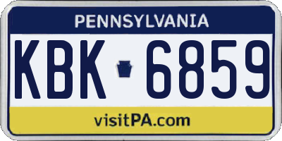 PA license plate KBK6859