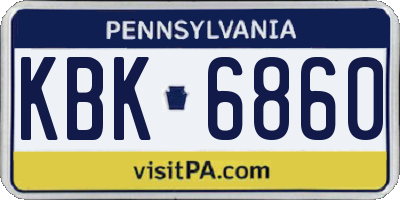 PA license plate KBK6860