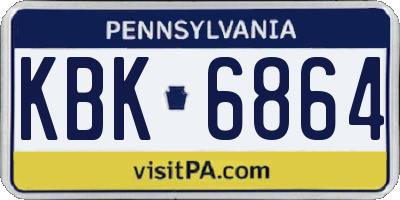 PA license plate KBK6864