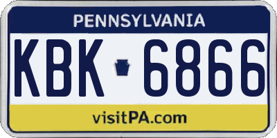 PA license plate KBK6866