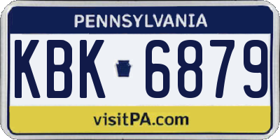 PA license plate KBK6879