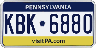 PA license plate KBK6880