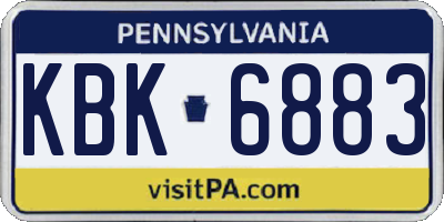 PA license plate KBK6883