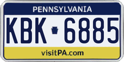 PA license plate KBK6885