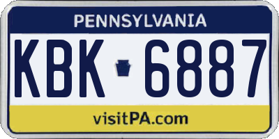 PA license plate KBK6887