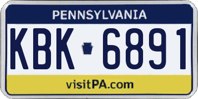 PA license plate KBK6891