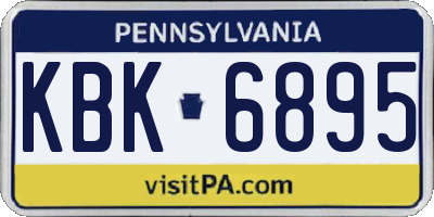 PA license plate KBK6895