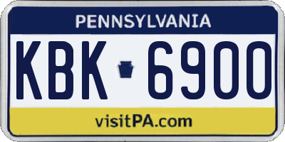 PA license plate KBK6900