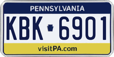 PA license plate KBK6901