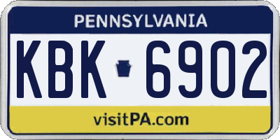 PA license plate KBK6902