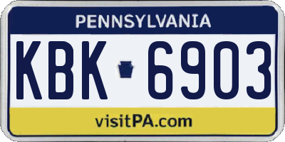 PA license plate KBK6903