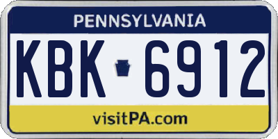 PA license plate KBK6912