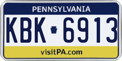 PA license plate KBK6913