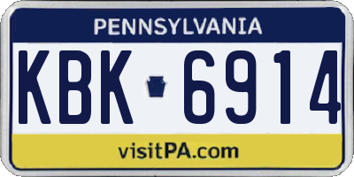 PA license plate KBK6914