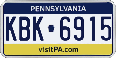 PA license plate KBK6915