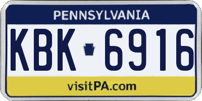 PA license plate KBK6916