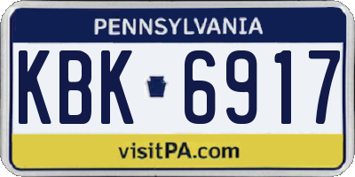 PA license plate KBK6917