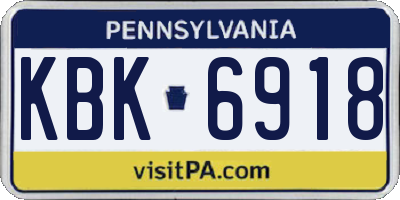 PA license plate KBK6918