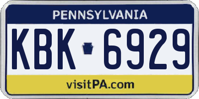 PA license plate KBK6929