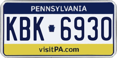 PA license plate KBK6930