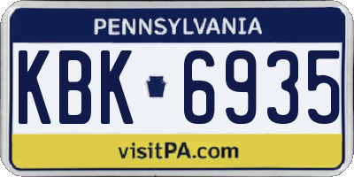 PA license plate KBK6935