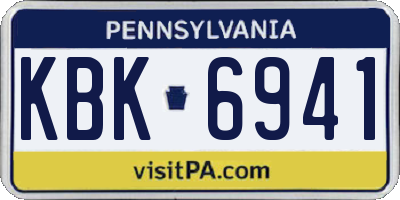 PA license plate KBK6941