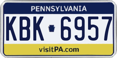 PA license plate KBK6957
