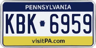 PA license plate KBK6959