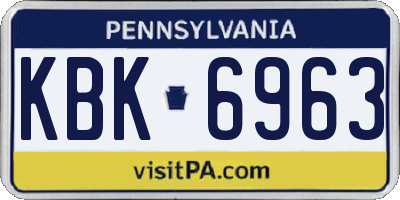PA license plate KBK6963