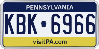 PA license plate KBK6966