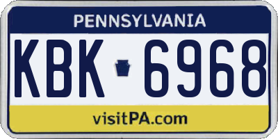 PA license plate KBK6968