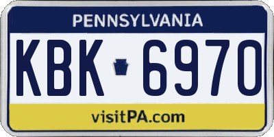 PA license plate KBK6970