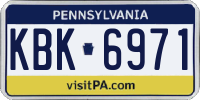 PA license plate KBK6971