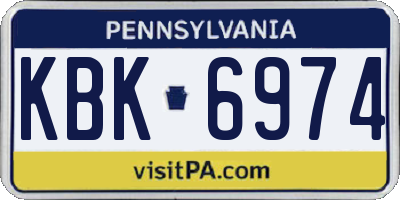 PA license plate KBK6974